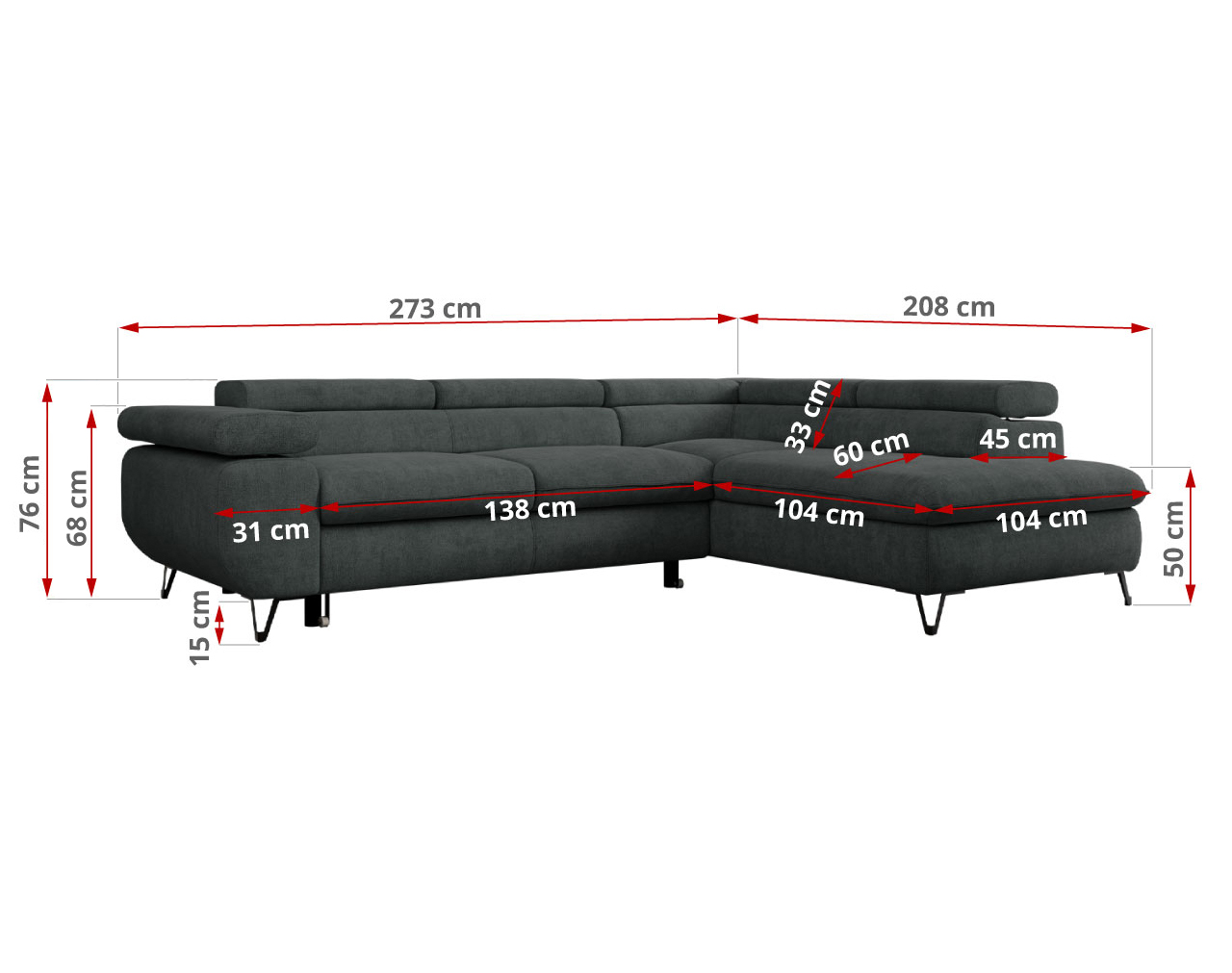 Narożnik PETER L - Matana 05 - ciemny szary - OUTLETU - 42_1