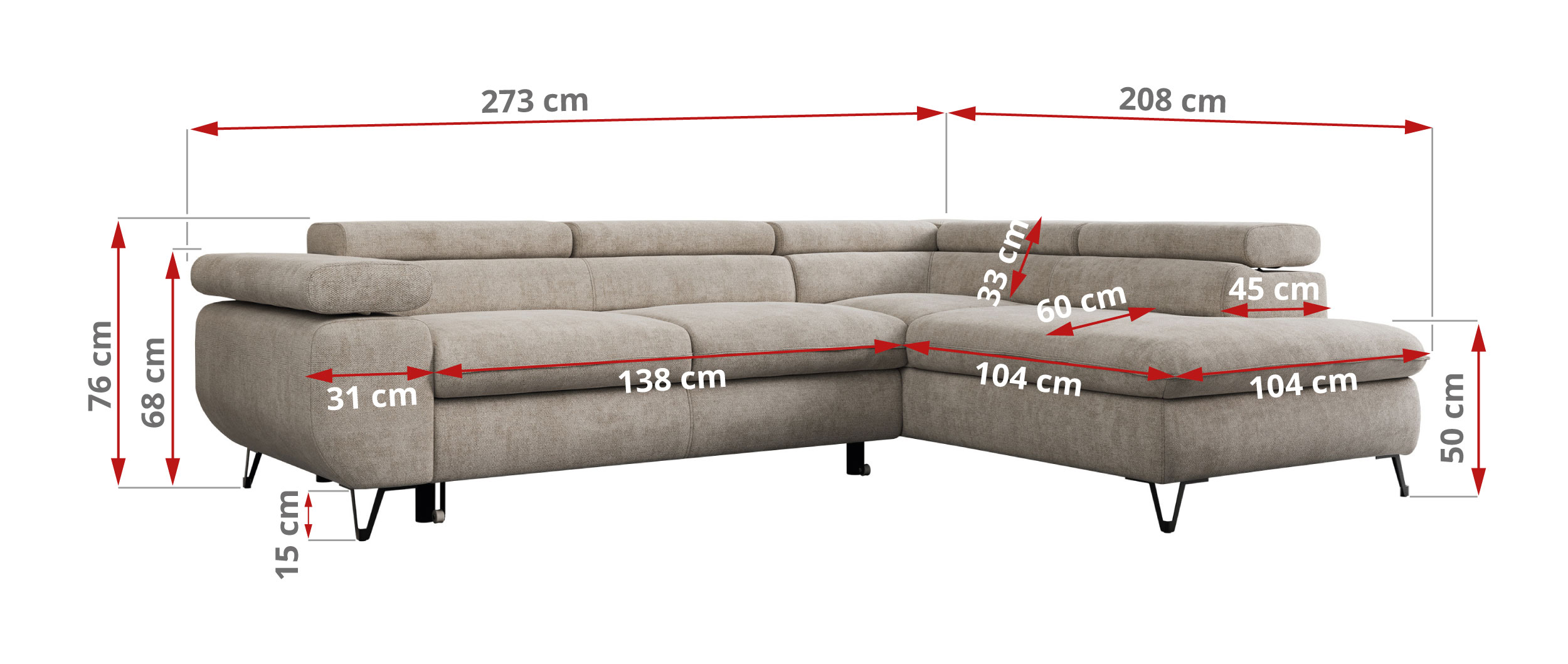 Narożnik PETER L - Matana 17 - beżowy - OUTLETU - 42_1