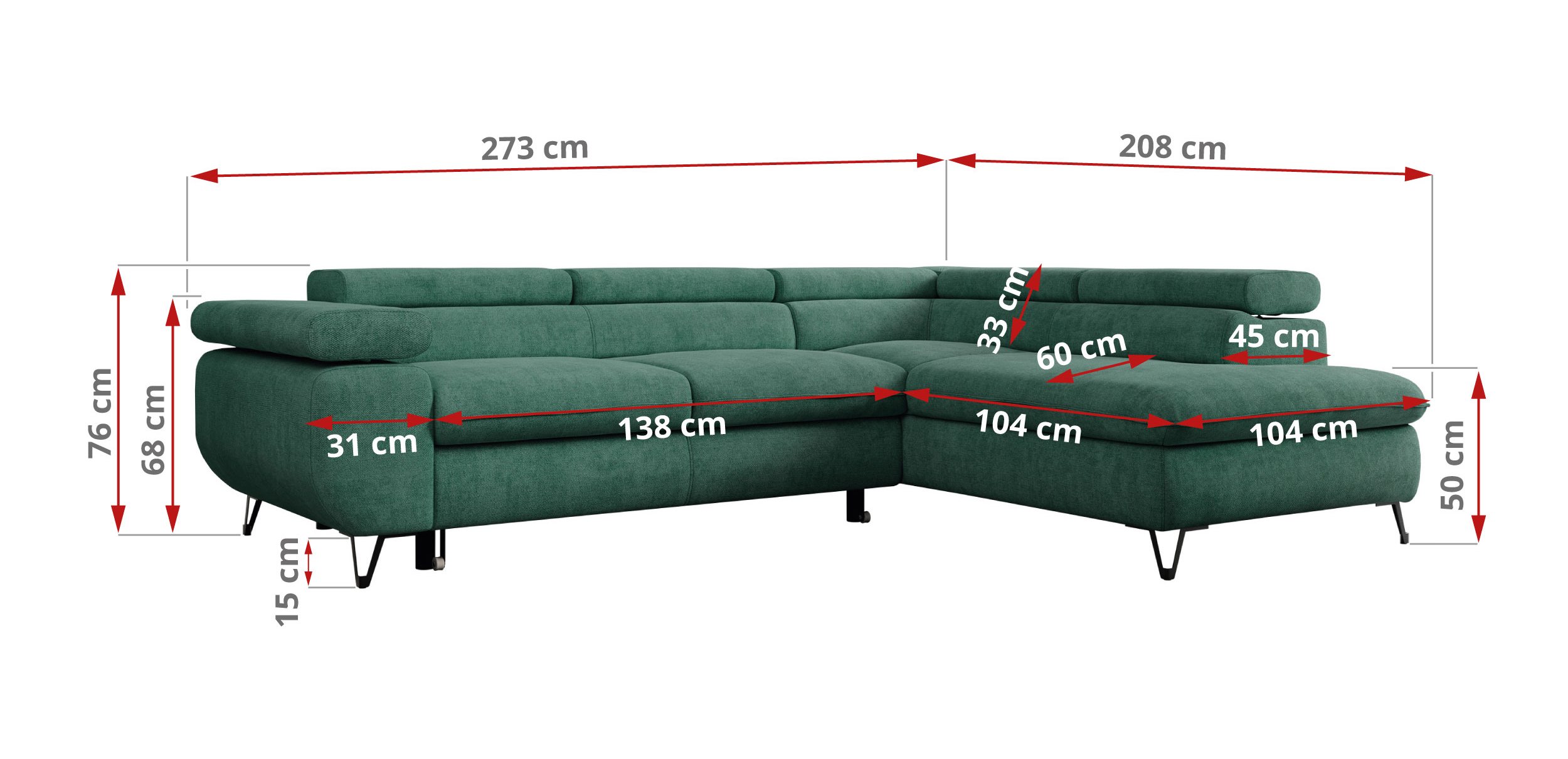 Narożnik PETER L - Matana 23 - zielony - OUTLET - 42_1