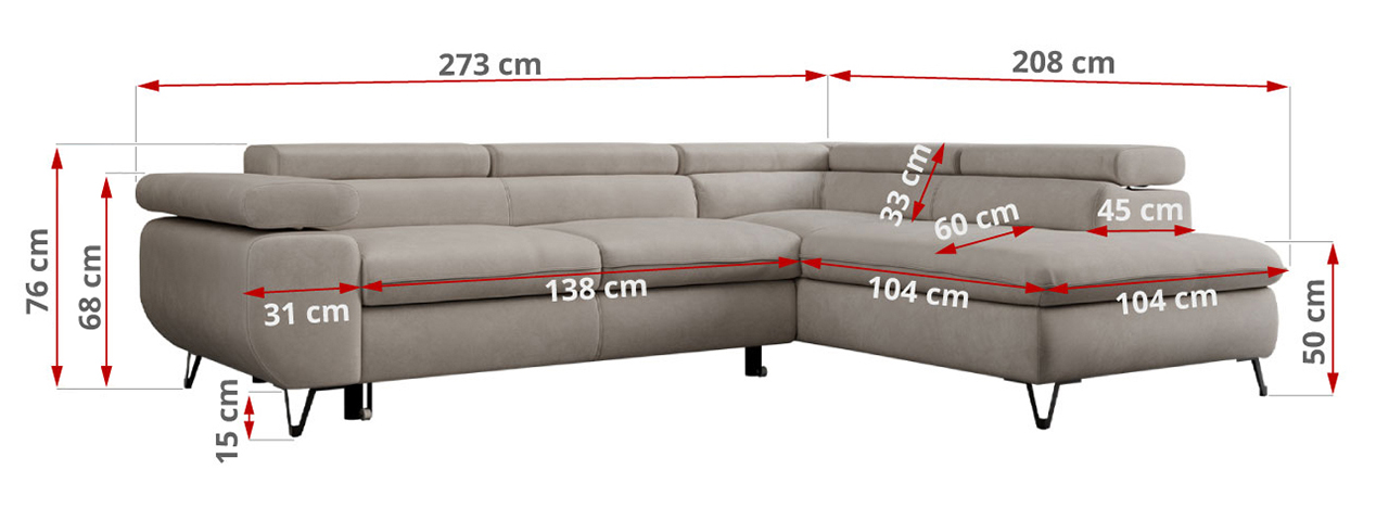 Narożnik PETER L - Paros 02 - beżowy - OUTLETU - 42_1