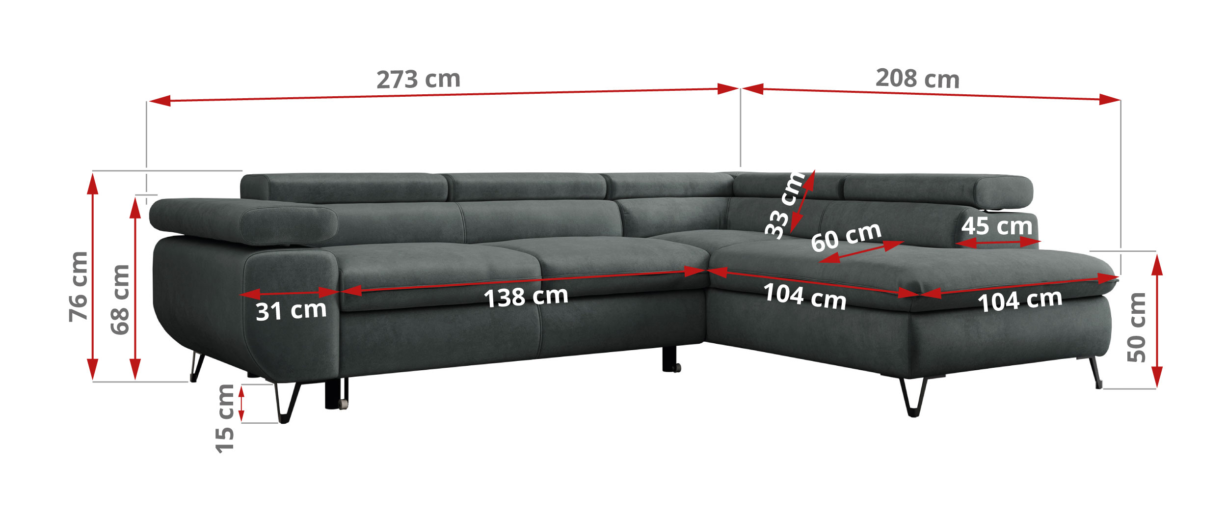 Narożnik PETER L - Paros 06 - ciemny szary - OUTLET - 42_1