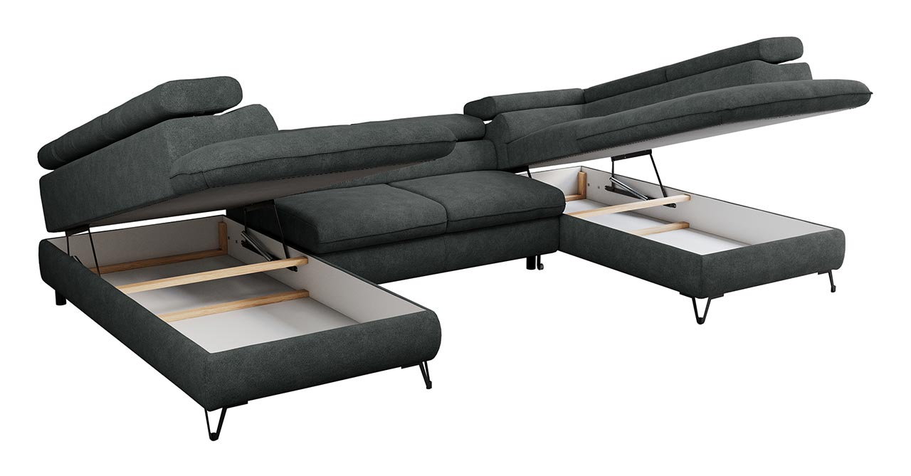 narożnik U, PETER, pojemniki na pościel