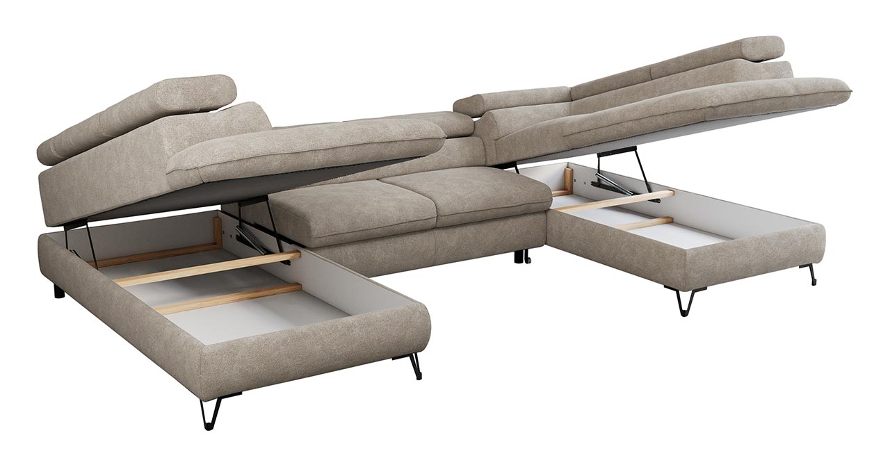 narożnik U, PETER, pojemniki na pościel