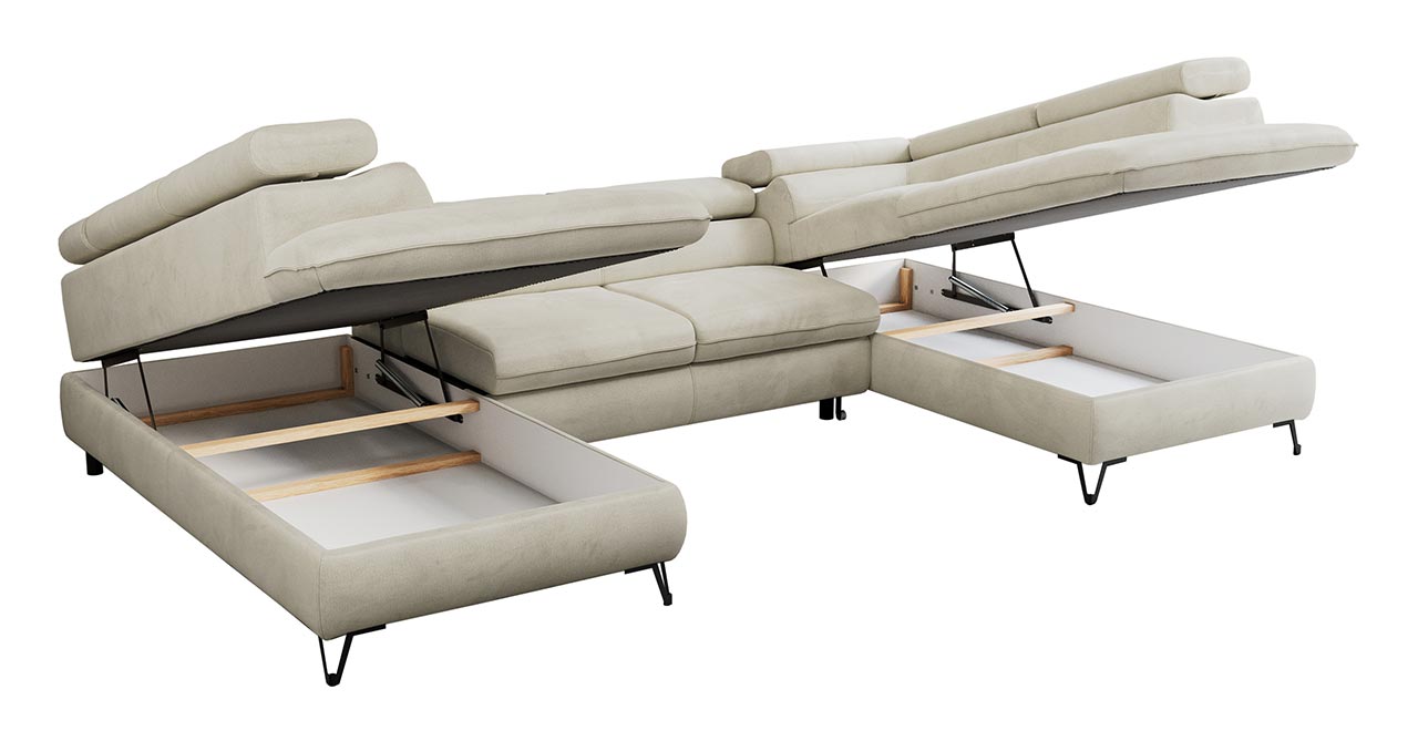 narożnik U, PETER, pojemniki na pościel