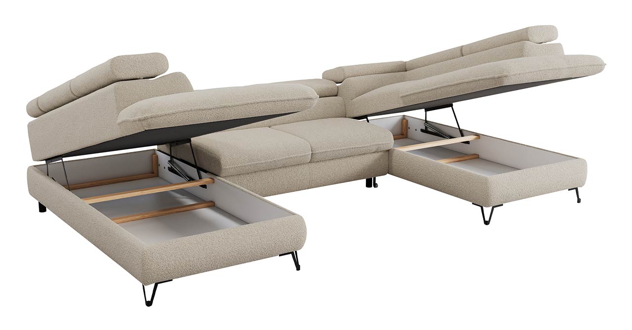 narożnik U, PETER, pojemniki na pościel