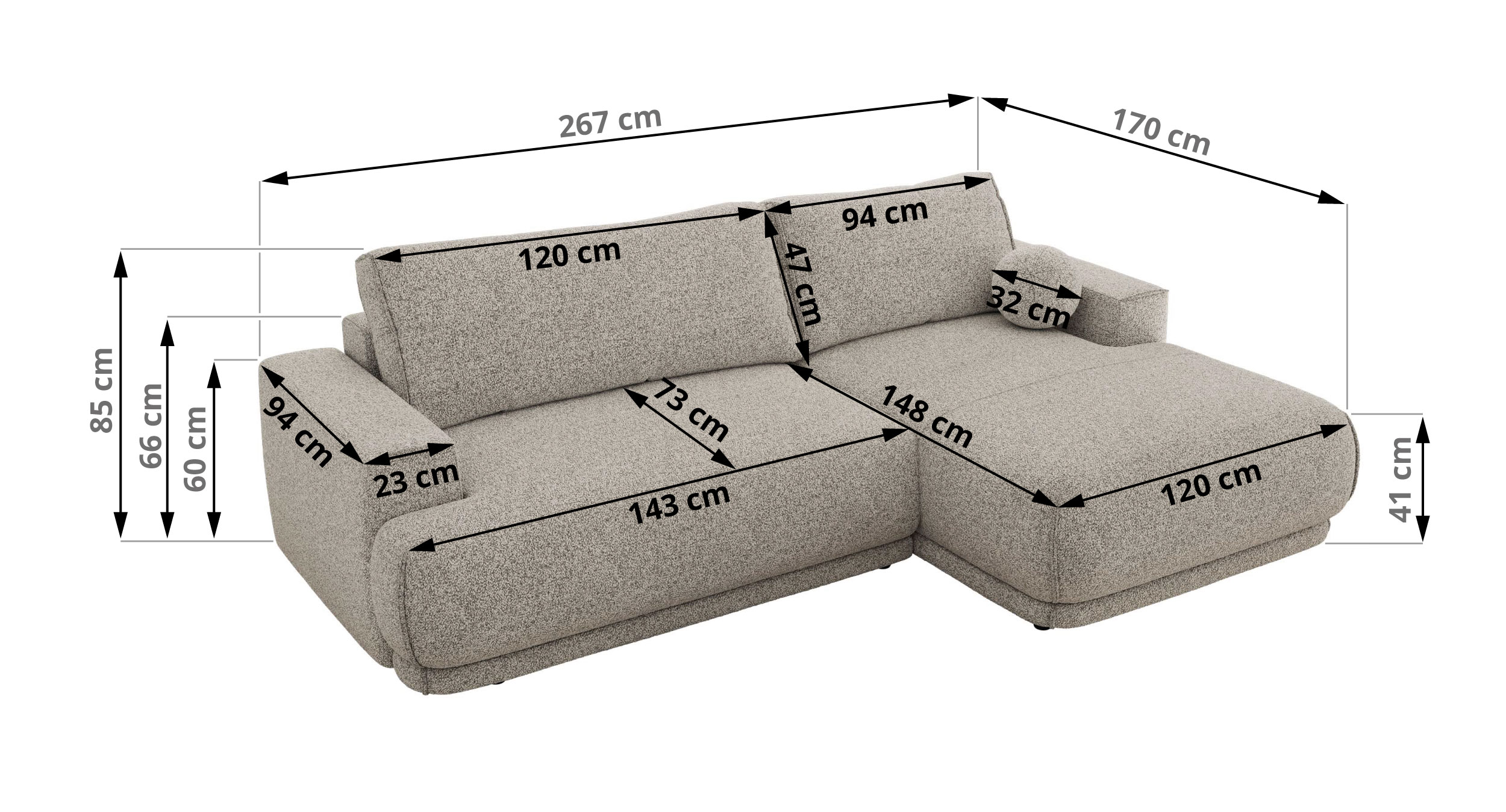 Narożnik RINA L - Puente 80 - szary - OUTLET - 42_1