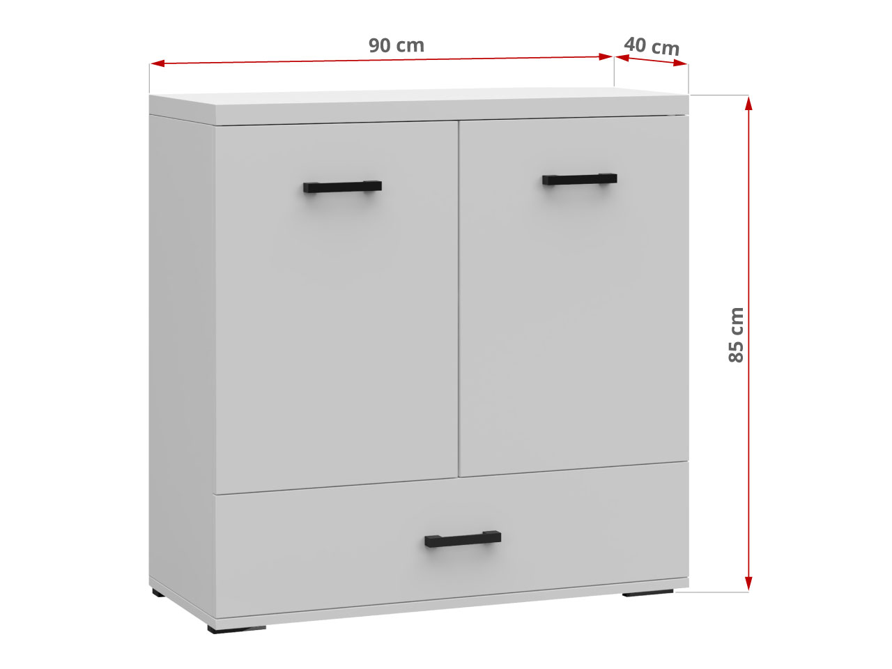 Komoda 90 cm z pojemną szufladą i szafką do salonu i sypialni - DESNA - Biały - 63_1