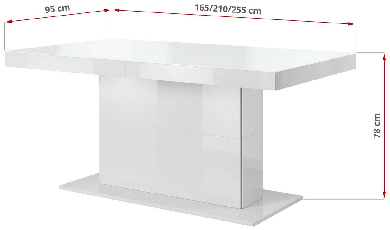 Stół rozkładany do salonu lub jadalni w nowoczesnym stylu ze szklanym blatem - QUARKO Biały - 36_1