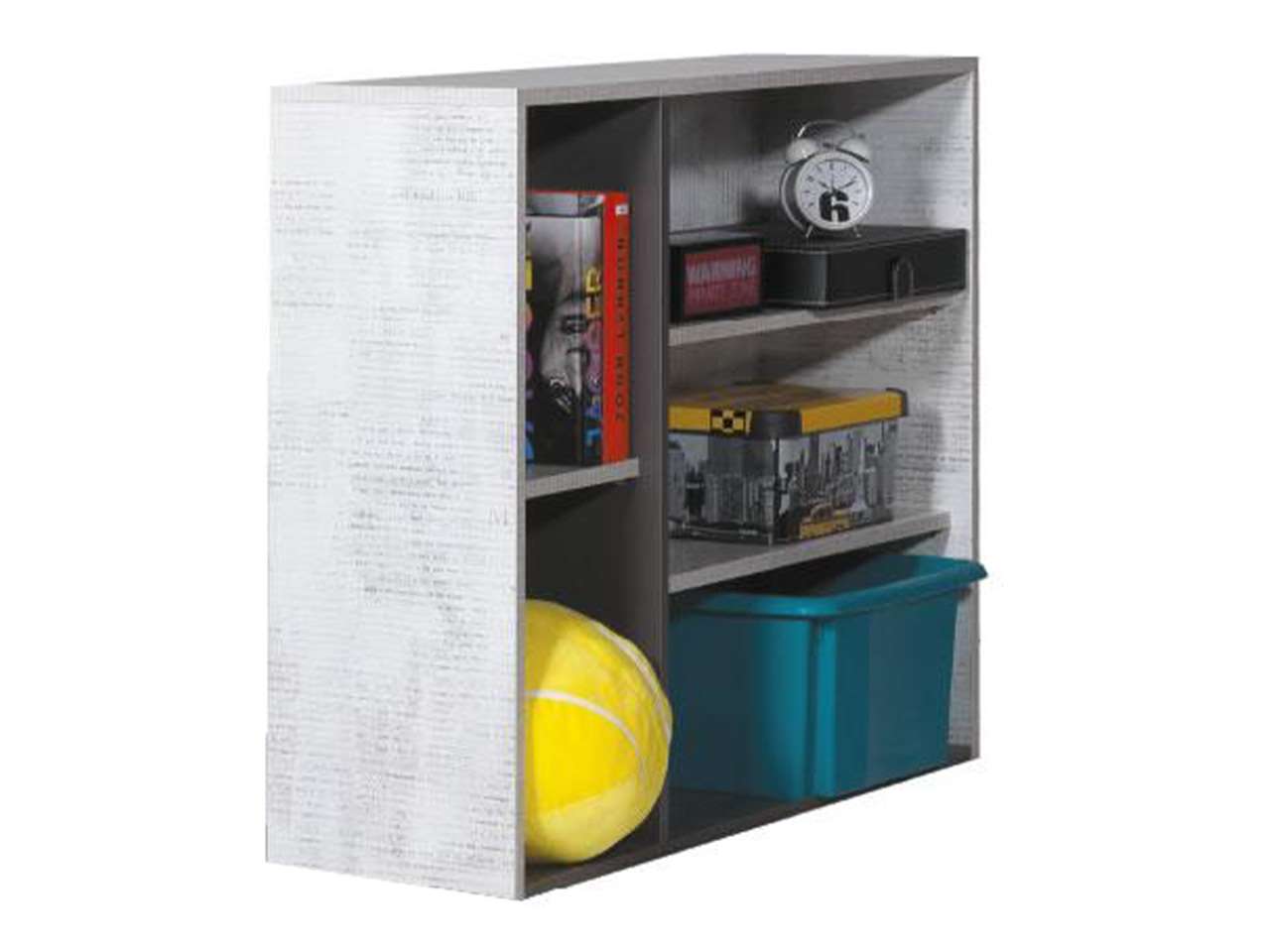 Jednoosobowe modne łóżko 90x200 cm z szufladami do sypialni dziecka - TAMALO - Grafit / Enigma - 72_1