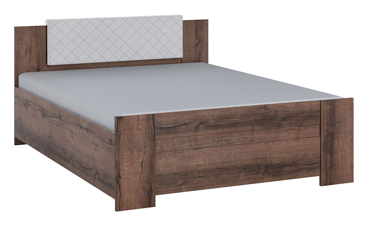 Modne łóżko 160x200 z pojemnikiem na pościel i stelażem - BERY Dąb Monastery - 64_1