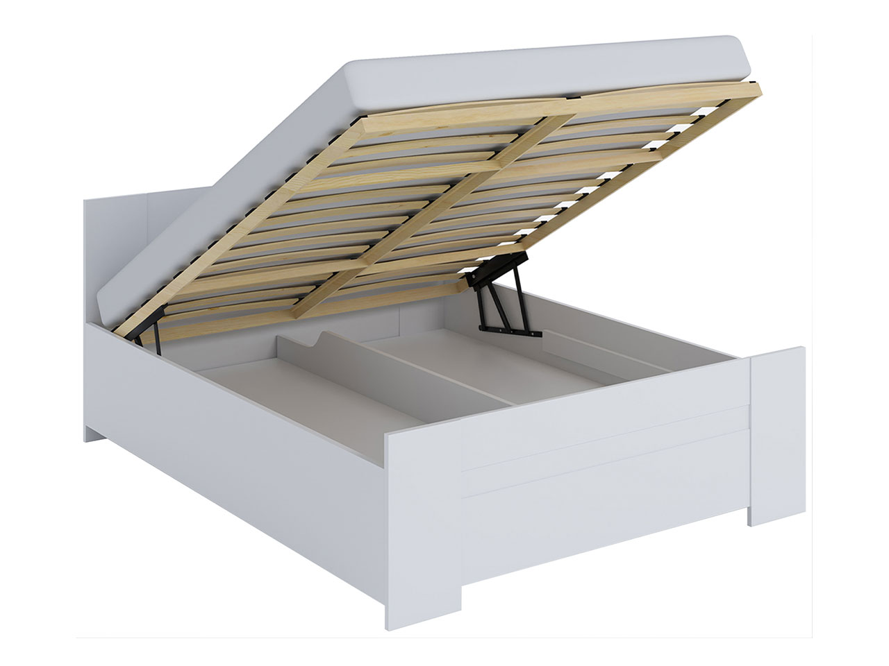 Modne łóżko 160x200 z pojemnikiem na pościel i stelażem - BERY Dąb Monastery - 2