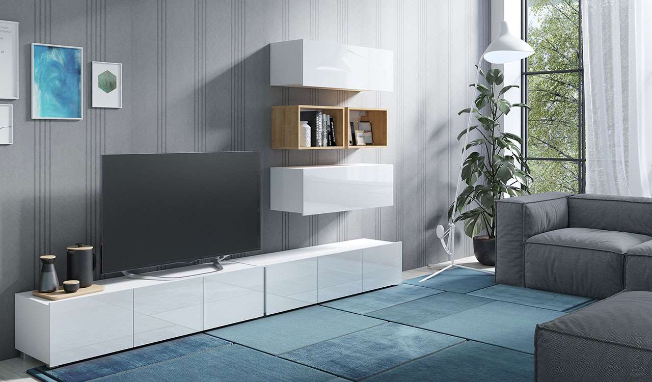 zestaw nowoczesnych mebli do salonu