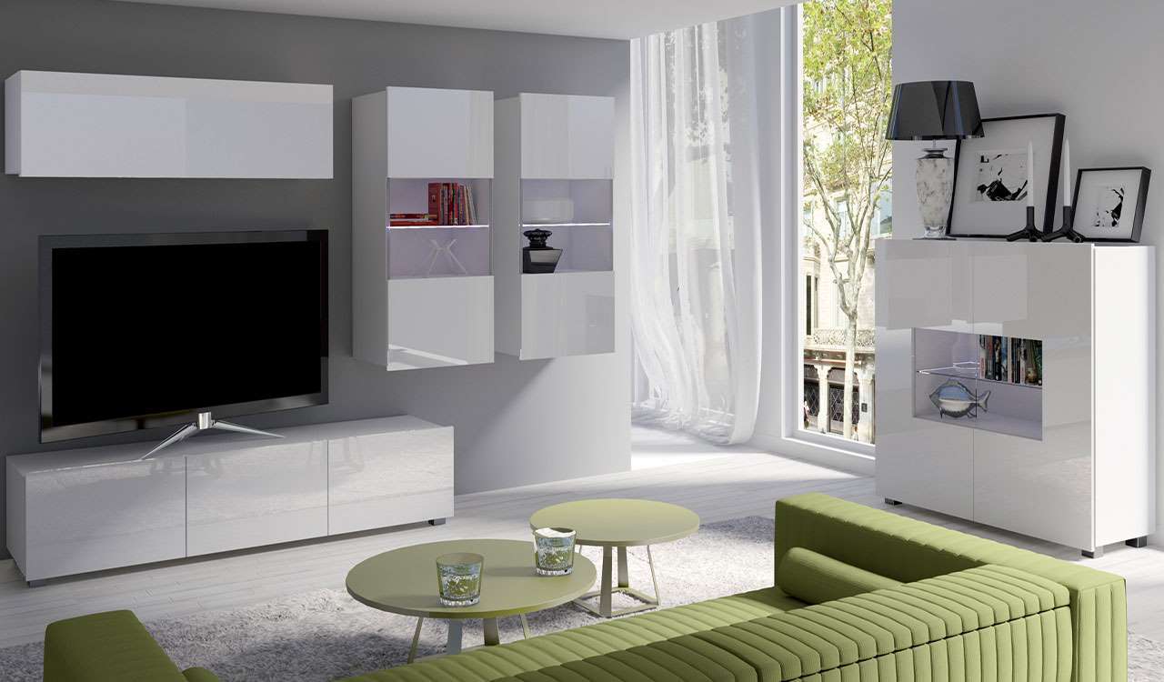 zestaw nowoczesnych mebli do salonu