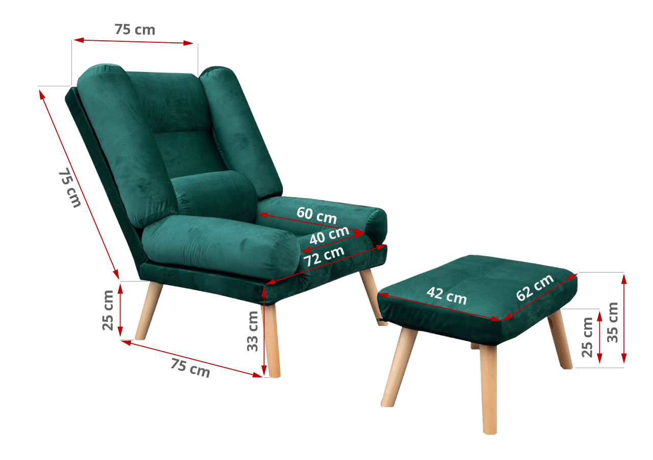 wymiary fotel lila monolith 37