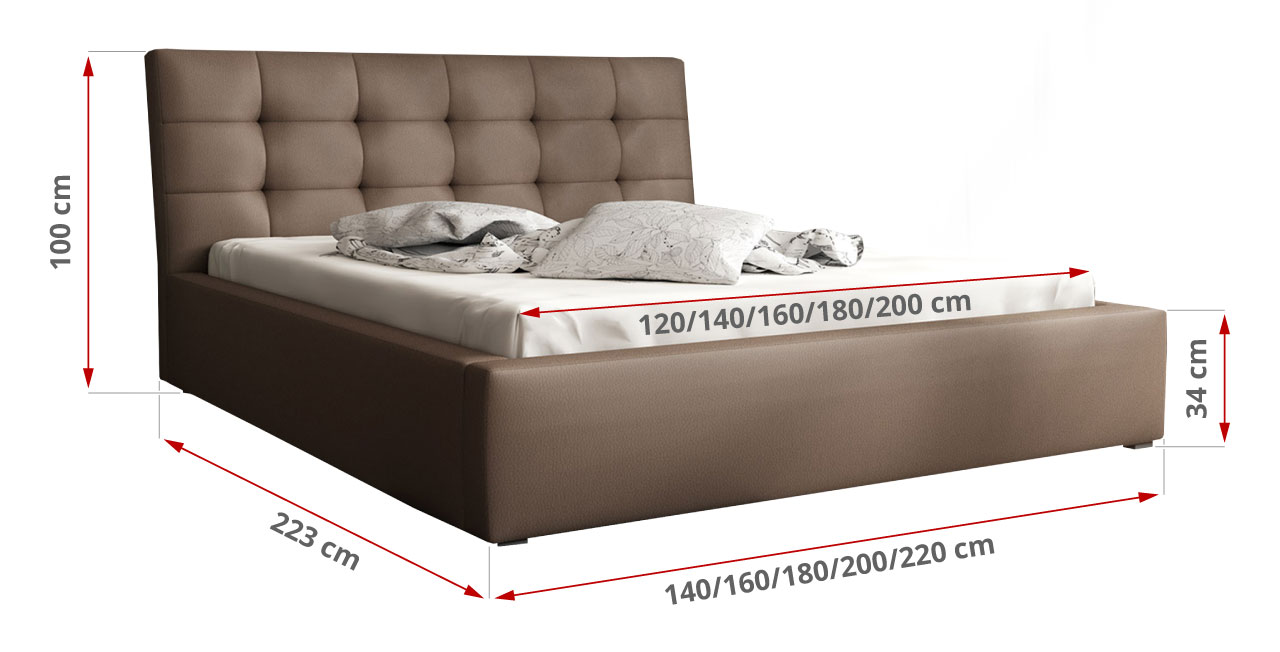 Pikowane łóżko tapicerowane z opcją materaca do sypialni - DREAM - 47_1