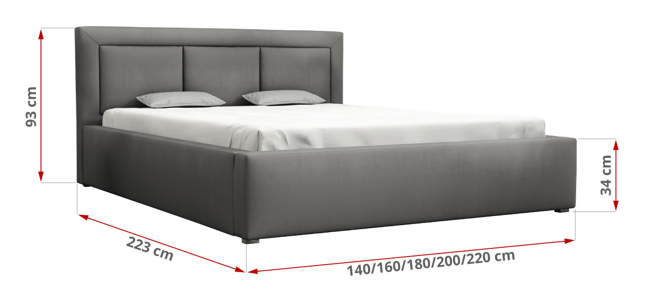 Wygodne duże łóżko tapicerowane do sypialni - MADERA - 47_1