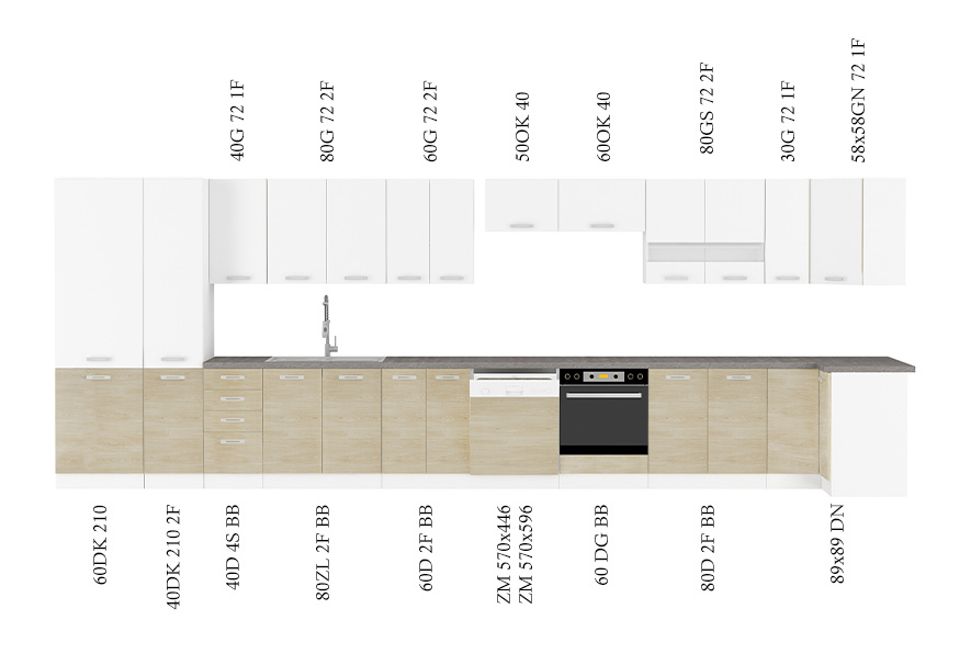 szereg kuchnia latte