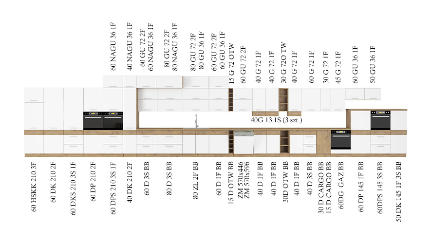 szereg kuchnia Vendigo biały hg