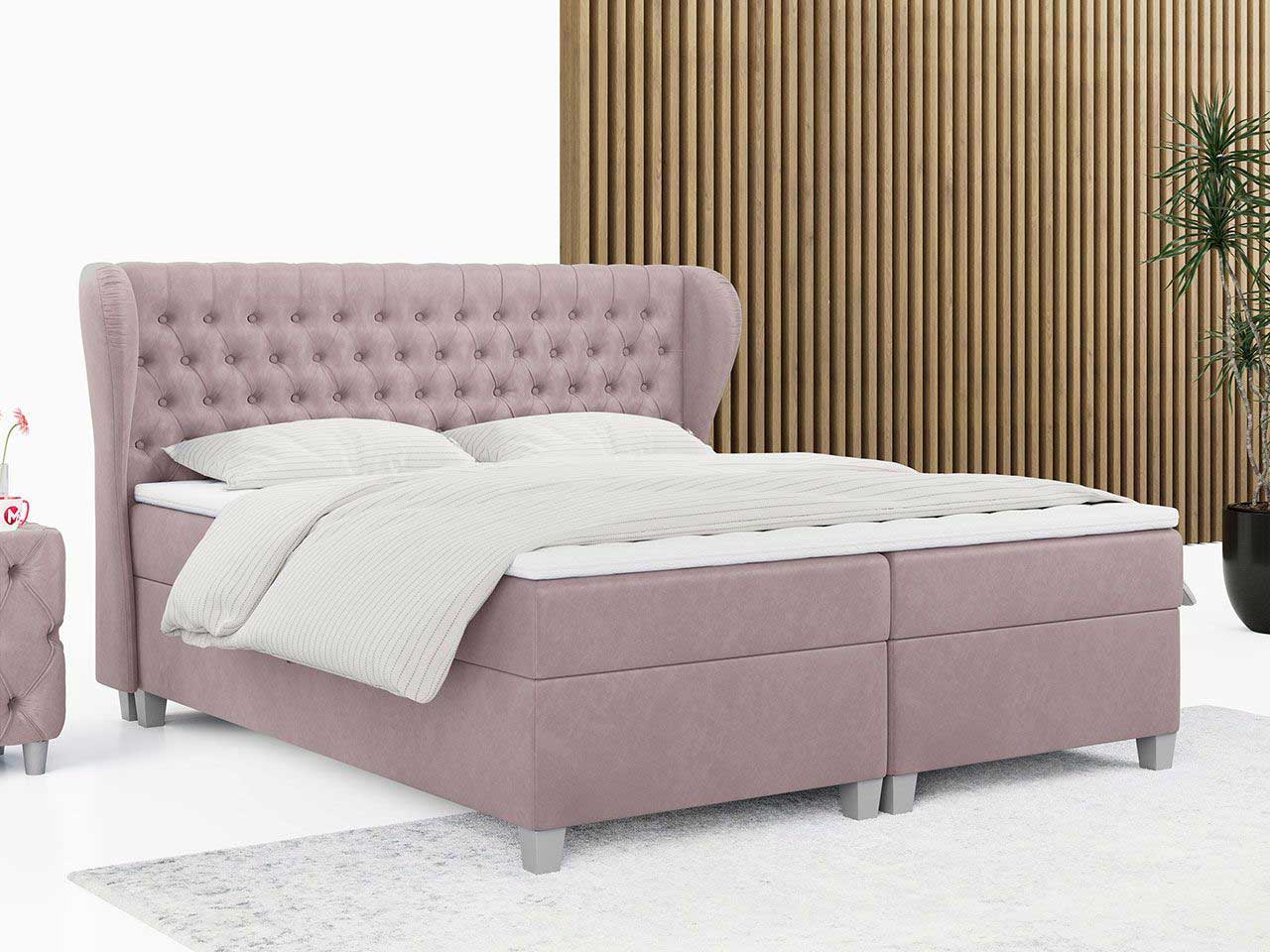 łóżko kontynentalne burlone różowe