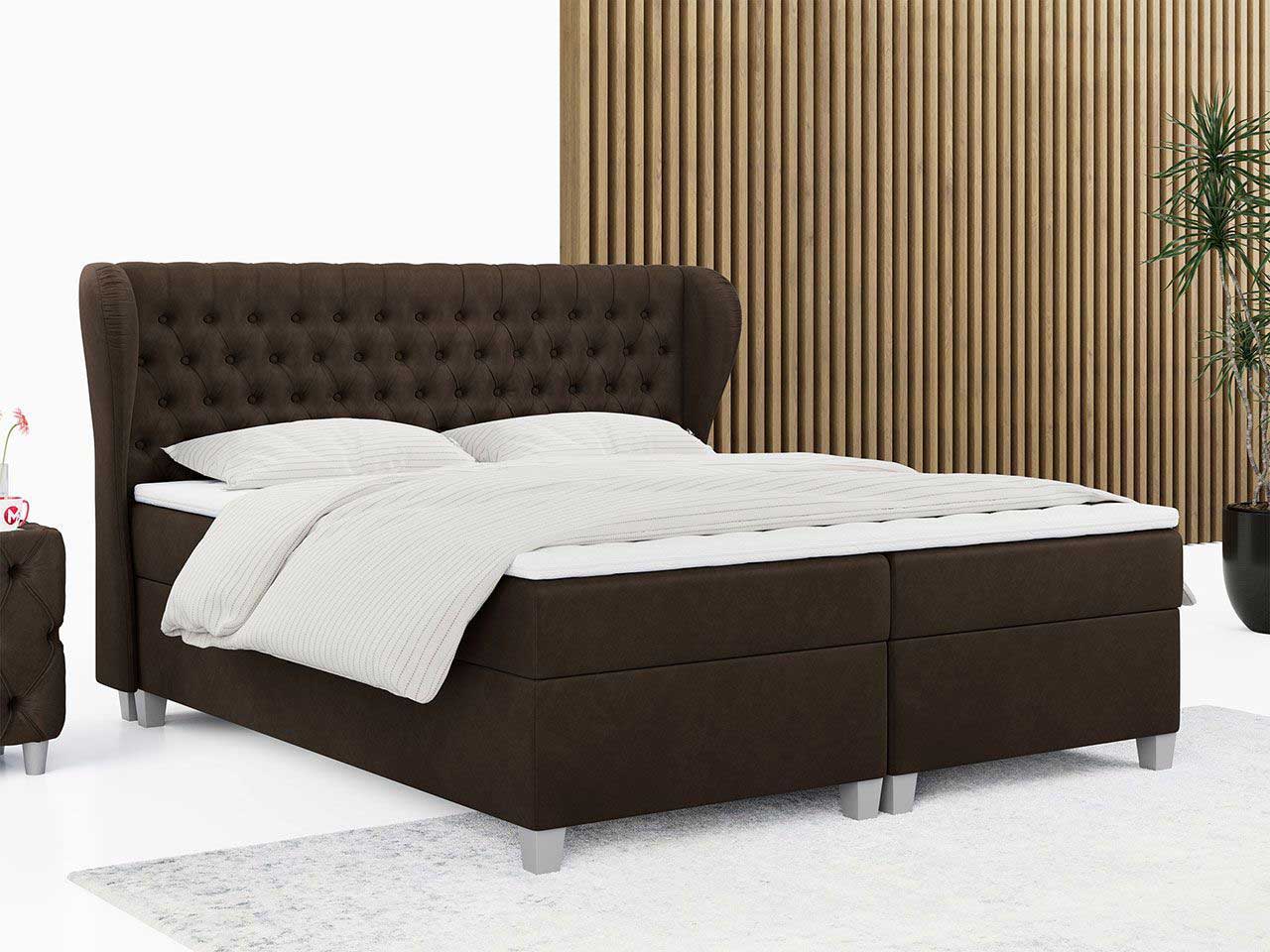 łóżko kontynentalne burlone brązowy