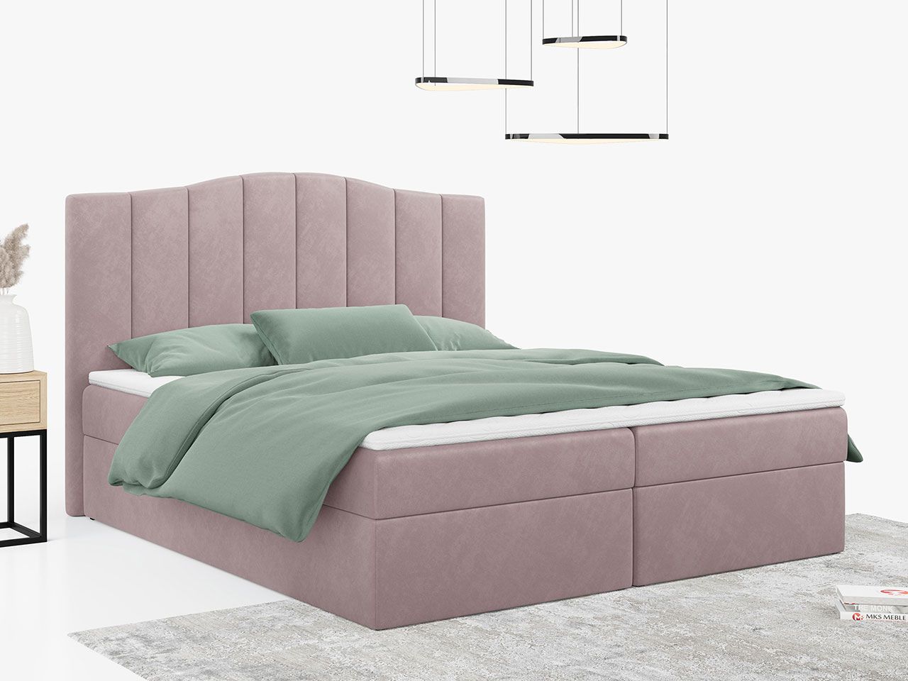 łóżko kontynentalne linate różowy