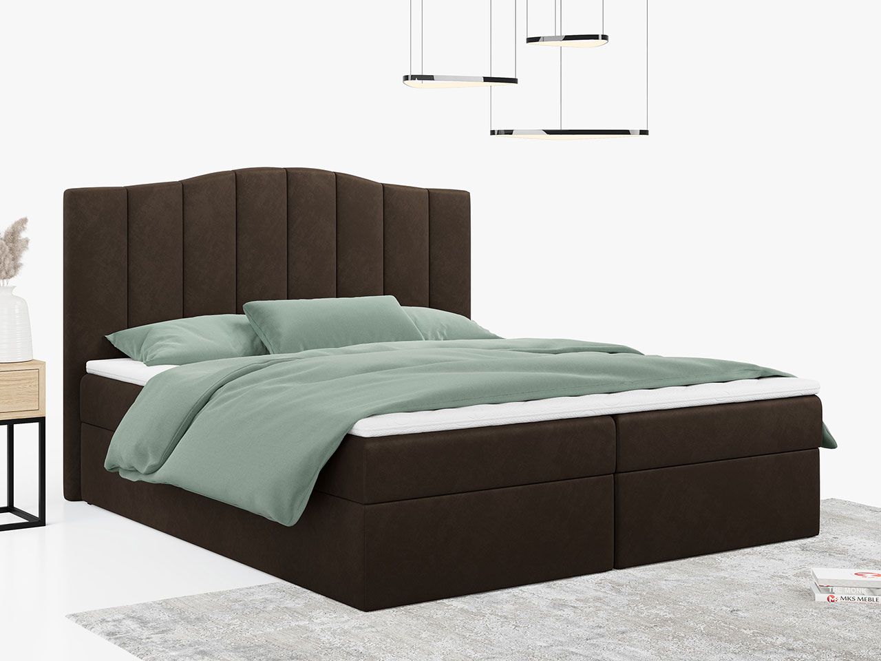 łóżko kontynentalne linate brązowy