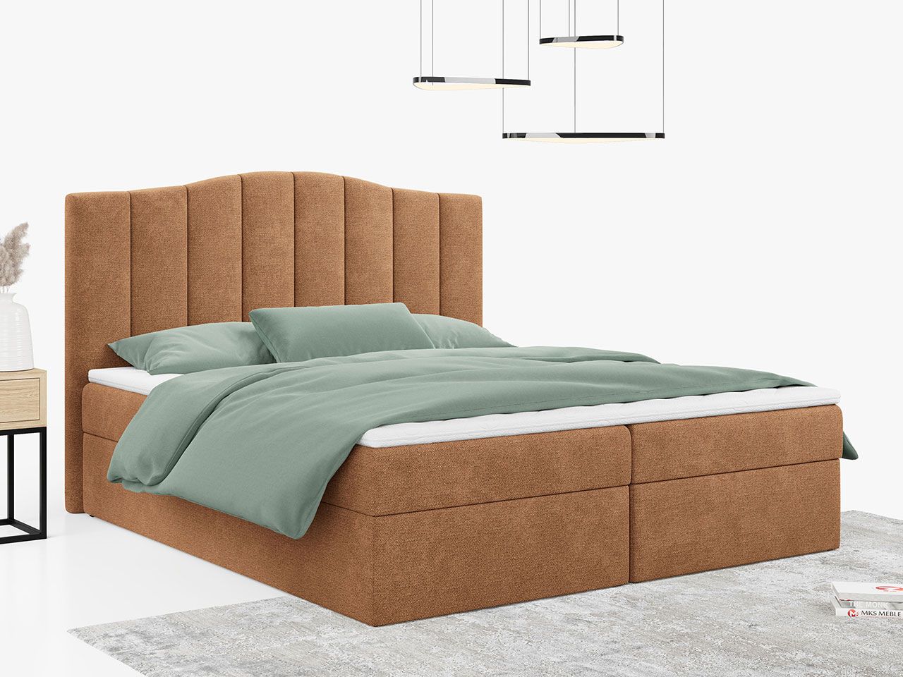 łóżko kontynentalne linate pomarańczowe