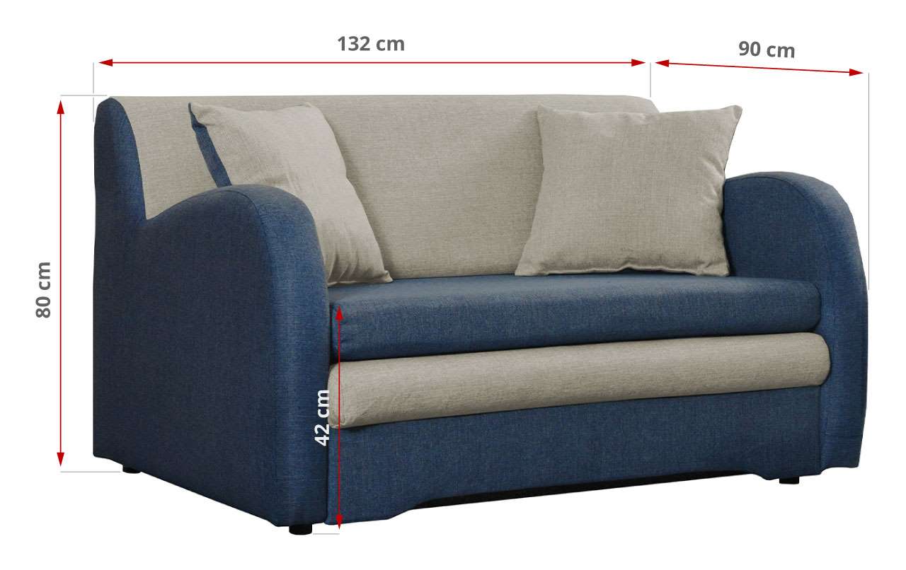 sofa kanapa azja II niebieski, beż