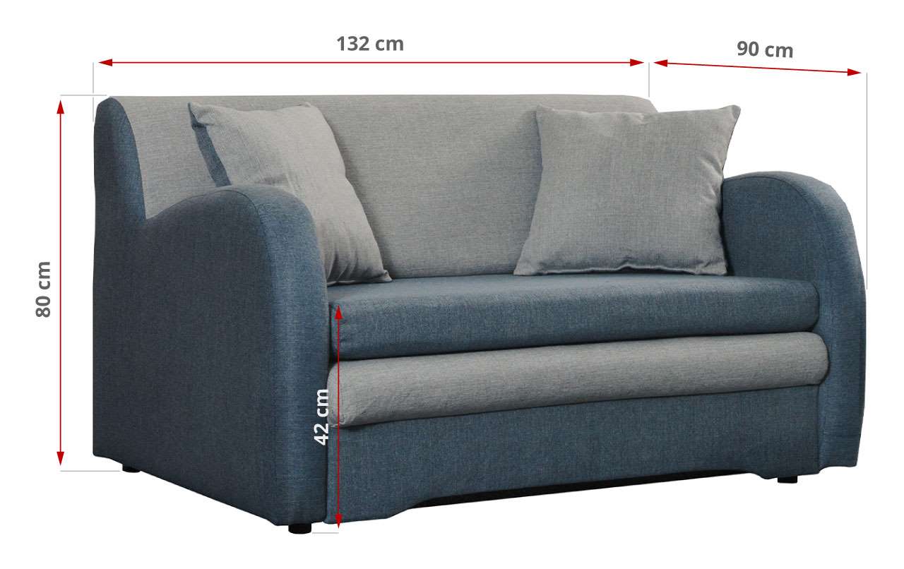 sofa kanapa azja II szaro niebieska