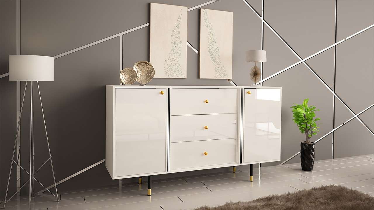komoda amare 2 biały połysk