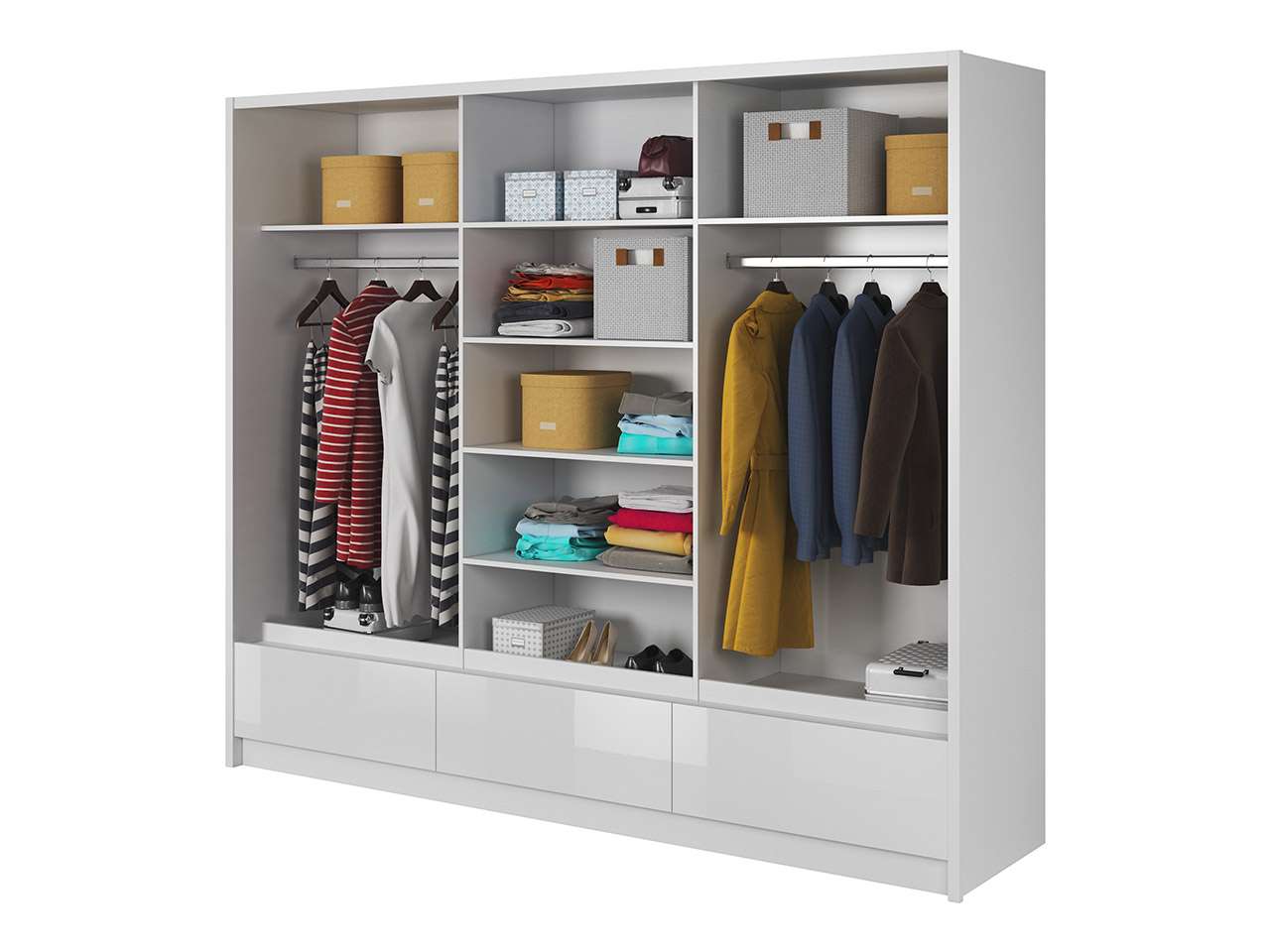 wnętrze szafy AISHA I 250 cm