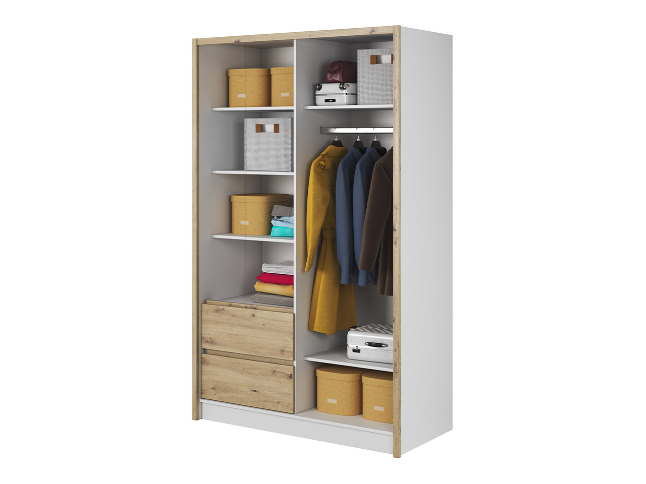 wnętrze szafy FLORIA 130 cm