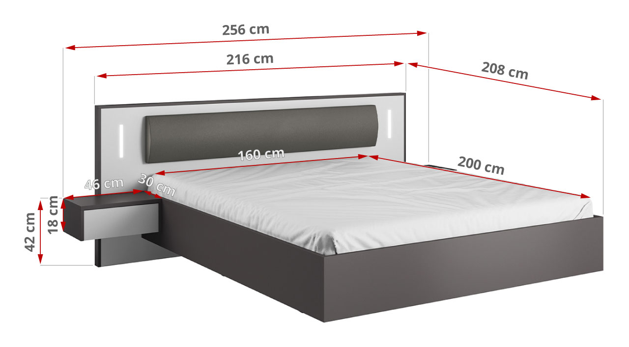 wymiary łóżka Sally