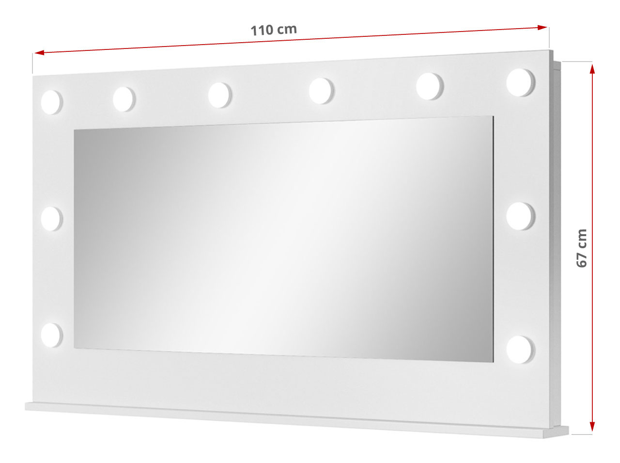 wymiary lustra Susana białe