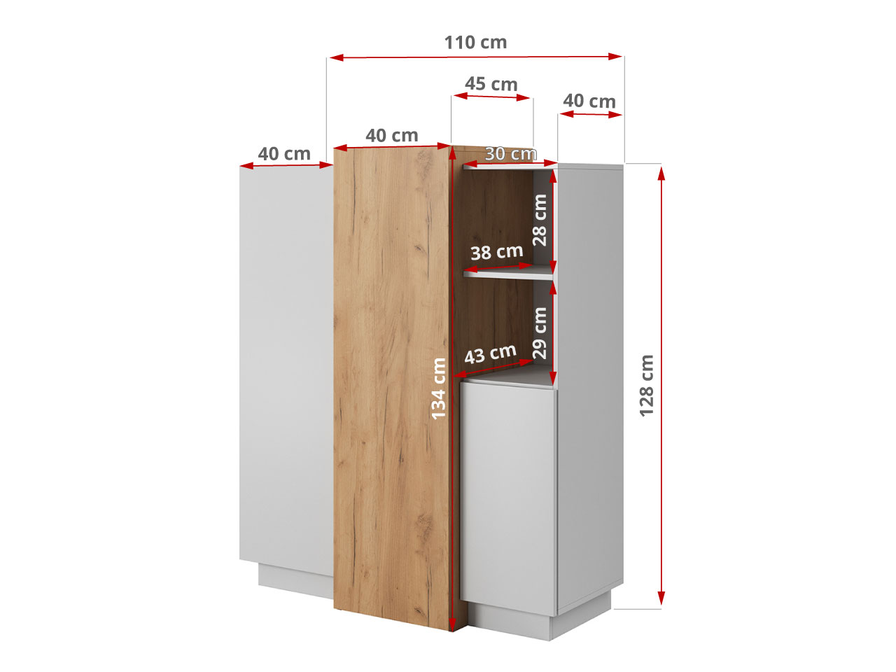 trzydrzwiowa komoda Vitualo
