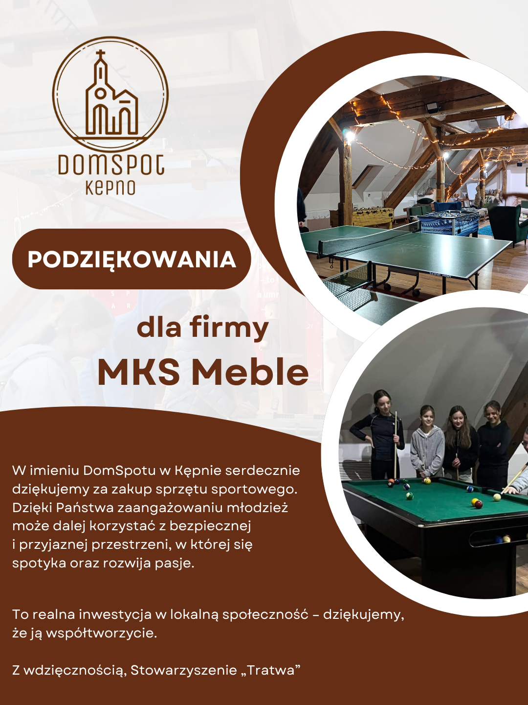 Podziękowanie – Wsparcie dla DomSpot w Kępnie