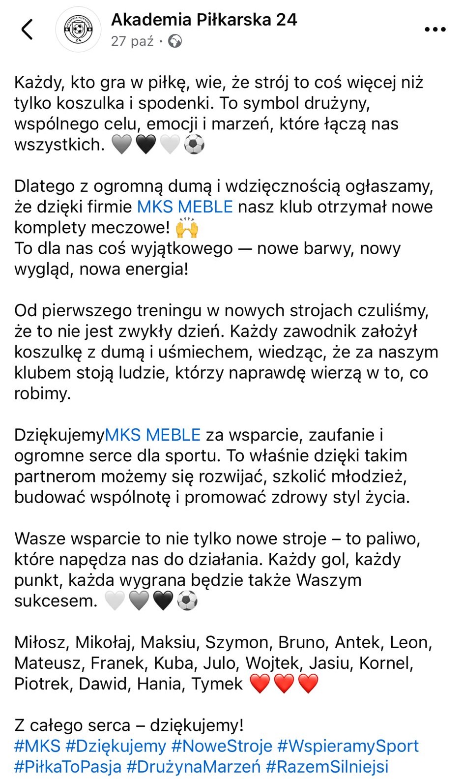 Podziękowanie – Sprzątanie Świata z harcerzami 111 WDH Echo