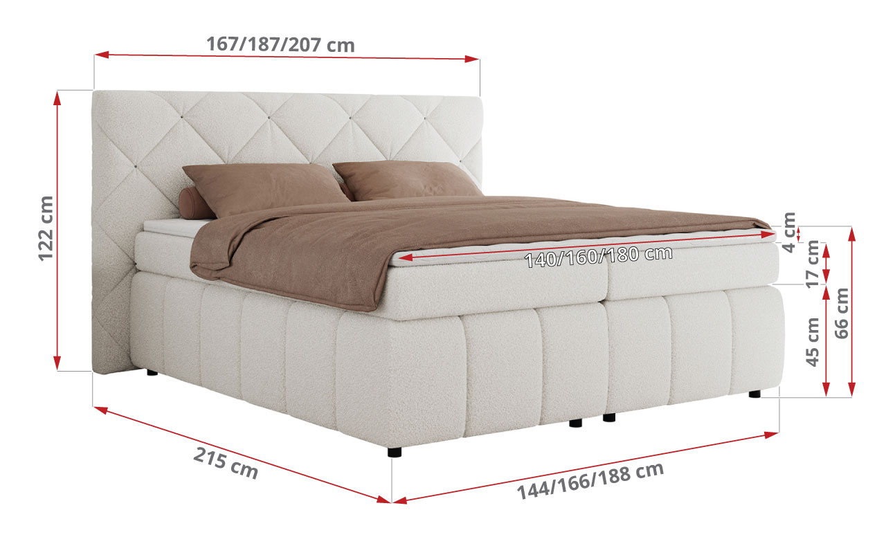 Łóżko kontynentalne RITA 180x200 - Now or Never 01 - biały - OUTLETU - 47_1