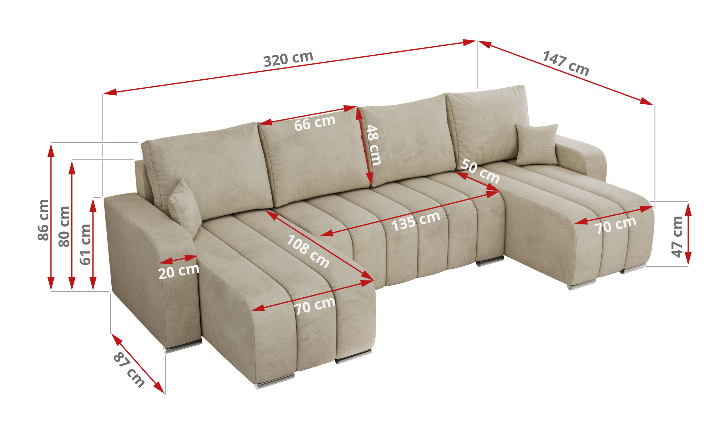 Narożnik KIRASSO U - Monolith 02 - beżowy - OUTLETU - 42_1