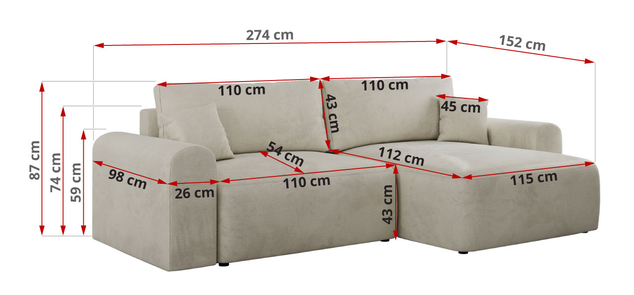 wymiary narożnika nelson