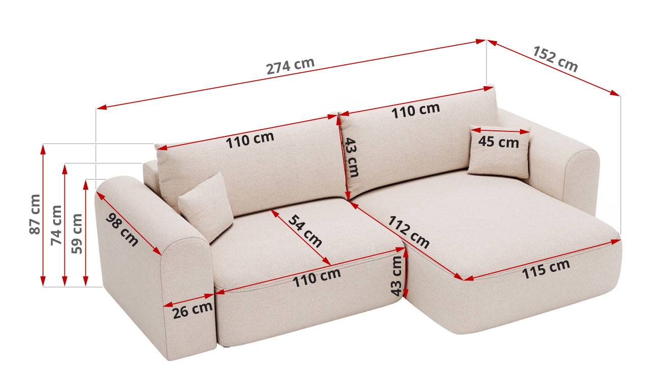 wymiary narożnika nelson