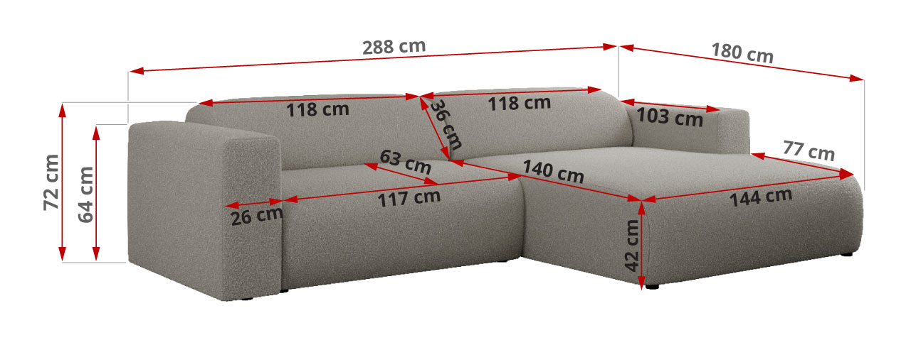 Narożnik PASADENA L - Now or Never 83 - szary - OUTLET - 42_1