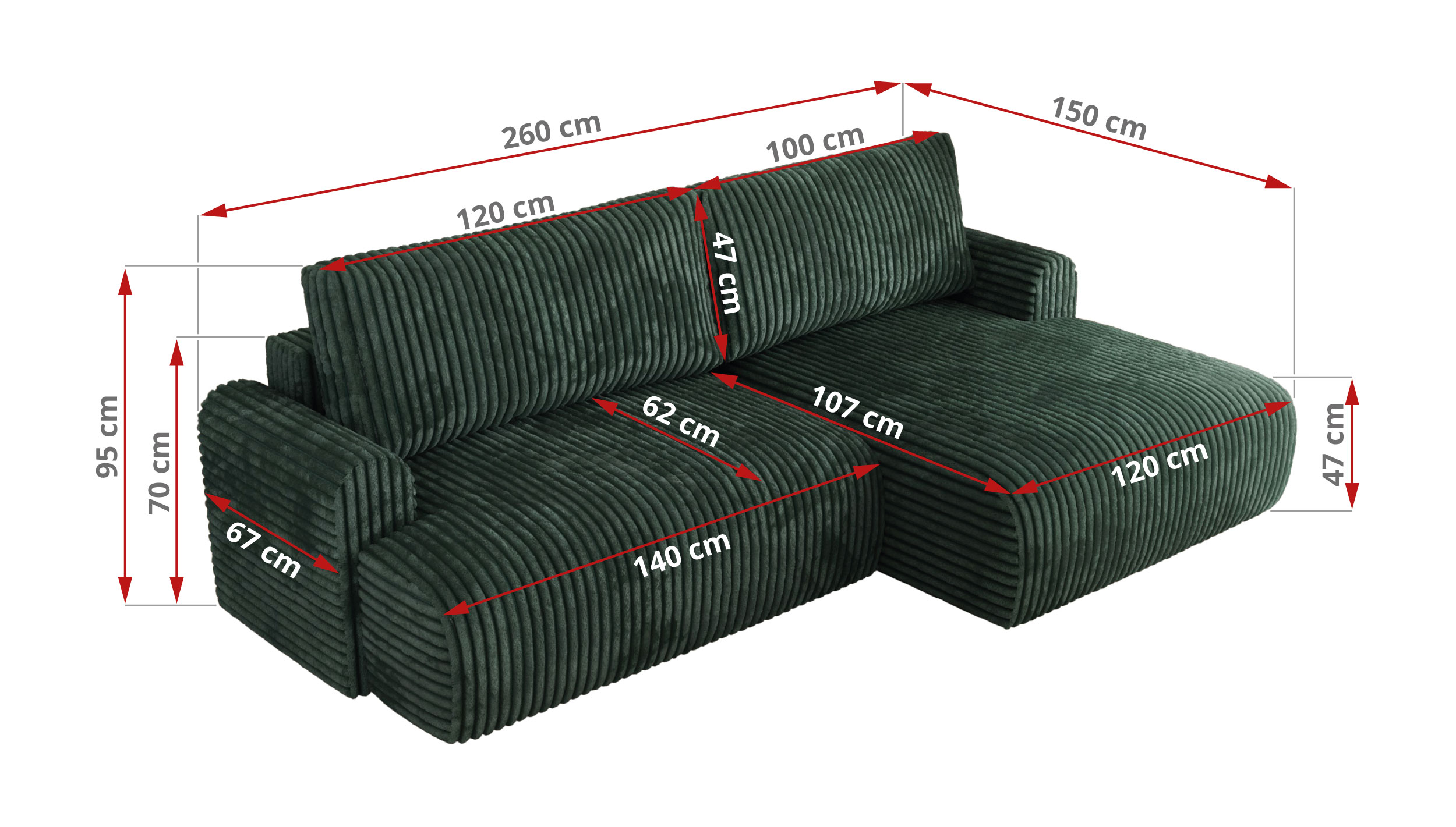 Narożnik TONO L - Tilia 39 - zielony - OUTLET - 42_1